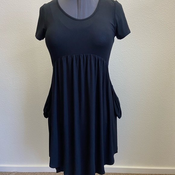 BasicUSA High-Low Tunic T-Shirt Dress Women Medium Back Pockets Dress - Picture 5 of 10